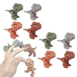 Finger Biting Dinosaur Toy, 2023 Creative Dinosaur Toys Dinosaur Figures, Hand Novelty Toys Finger Dino Toys, Rubber Dinosaur Head Puppets Toys Set For Family Game (2 Sets(8 Pcs))