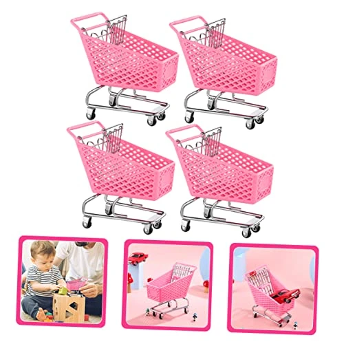 MAGICLULU 4pcs Pink Office Desk Cake Toy Toys Miniature Toy Shopping Cart My Cart Items Small Shopping Cart Shopping Cart Toy Desk Shopping Cart Toy Small Supermarket Cart Trolley 8 MAGICLULU 4pcs Pink Office Desk Cake Toy Toys Miniature Toy Shopping Cart My Cart Items Small Shopping Cart Shopping Cart Toy Desk Shopping Cart Toy Small Supermarket Cart Trolley - Image 6