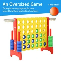 Giant 4-in-a-Row 33inch Small Adults Yard Connect Game Basketball Activity Outdoor Floor Game For Kids Teenages Indoor Family Fun Board Games,Red/Yellow -SSZQ03RY 8 Giant 4-in-a-Row 33inch Small Adults Yard Connect Game Basketball Activity Outdoor Floor Game For Kids Teenages Indoor Family Fun Board Games,Red/Yellow -SSZQ03RY -Folkmanis Toys Shop 51JYFLiRYfL