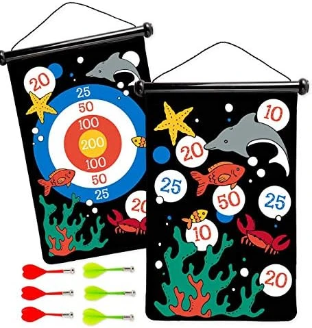 HearthSong Double-Sided Magnetic Canvas Kids' Target Game For Portable Play, Includes Six Magnetic Darts (Sports) 7 HearthSong Double-Sided Magnetic Canvas Kids' Target Game For Portable Play, Includes Six Magnetic Darts (Sports) - Image 5