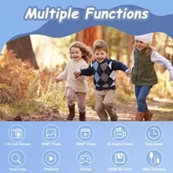 OMOTIYA Kids Camera, 1080P HD Digital Video Camcorder Camera/Upgrade Selfie Camera With Dog Soft Silicone Cover, For Boys/Girls Age 3-12, Birthday Gifts With 32GB TF Card Blue -Folkmanis Toys Shop 51Je1zA3CeL