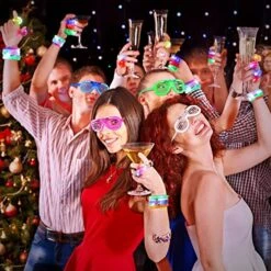 Maitys 175 Pieces Led Party Supplies Light Up Glow Toys Set Include Led Glow Flashing Glasses Bracelets Finger Lights Rings For Kids Adults Glow In The Dark Neon Party Favors Supplies -Folkmanis Toys Shop 51Jfr43aI8L