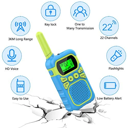 Kids Walkie Talkies For 3-12 Year Old Boys Girls,Children Walkie Talkies 3 KM Long Range & 22 Channels 2 Way Radios,Kids Outdoor Toys Birthday Gift (Battery Operated) 6 Kids Walkie Talkies For 3-12 Year Old Boys Girls,Children Walkie Talkies 3 KM Long Range & 22 Channels 2 Way Radios,Kids Outdoor Toys Birthday Gift (Battery Operated) - Image 4