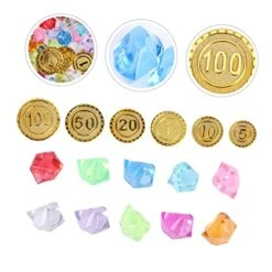 300pcs Gold Coin Props Gems For Stuffed Toys Toys Jewelry Playset Gold Coins Pirate Coins Pirate Party Supplies Game Gold Coins Pirate Playset Treasure Chest -Folkmanis Toys Shop 51JkVQAQXSL