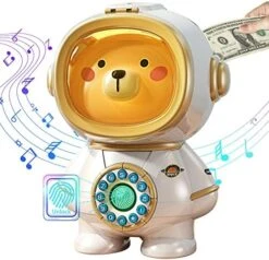 Deejoy Piggy Bank Toy Electronic Mini ATM Savings Machine With Personal Password & Fingerprint Unlocking Simulation - Music Box With Songs For Kids, Boys And Girls Age 3-8 Years (Purple) -Folkmanis Toys Shop 51JlhQ0NgOL. AC