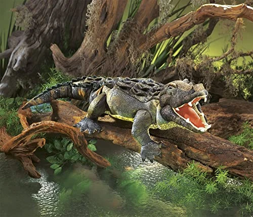 Folkmanis American Alligator Hand Puppet, Green, 1 EA 4 Folkmanis American Alligator Hand Puppet, Green, 1 EA - Image 2