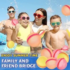 SIIY Reusable Water Balloons, Quick Fill Self-Sealing Water Bombs, Eco-Friendly Fun Wate Toys For Kids And Adults, Perfect For Summer Outdoor Activities, Parties And Pool Games - Pack Of 6 PINK -Folkmanis Toys Shop 51K24yAfHAL