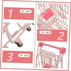 Miniature Shopping Cart 1pc For Kids Mini Rolling Cart Target Cart For Kids Mini Trolley With Wheels Small Table Frame Desk Crafts Pink Toddler Mini Grocery Cart -Folkmanis Toys Shop 51K7vQ9KsGL