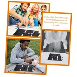 Operitacx 3 Sets Travel Backgammon Party Supplies Foldable Chess Toys Party Game Props Checkerboard Black Pu Leather Party Chess Toys Chess Board Set Backgammon Set For Kids -Folkmanis Toys Shop 51K8TokfNkL