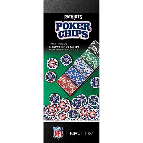 MasterPieces Game Day - NFL New England Patriots - 100 Piece Poker Chip Set, Casino Style 4 MasterPieces Game Day - NFL New England Patriots - 100 Piece Poker Chip Set, Casino Style - Image 2