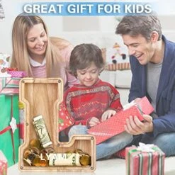 UBeesize Large Piggy Banks Twenty-Six English Alphabet Letter For Boys Girls, Wooden Personalized Bills And Coins Bank Money Box,DIY Name Birthday Gift,Bedroom Living Room Decoration(E) -Folkmanis Toys Shop 51KC3pOQa3L