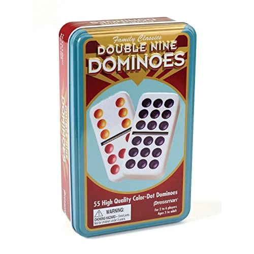 Pressman Double 12 Color Dot Dominos In A Tin, 5" 4 Pressman Double 12 Color Dot Dominos In A Tin, 5" - Image 2