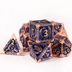 DND Dice Metal Dragon Set,Unique Dragon Design Dice With Gift Dice Bag For Dungeons & Dragon Games,Magic The Gathering,D And D D&D Dice Set (Copper Blue) -Folkmanis Toys Shop 51KOOgmSEPL