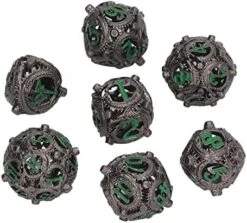 7Pcs Hollow Dice Kit,Copper Stool Portable Rolling Sculpting Metal Polygonal Dice Kit Suitable For Chessboard Games (Bloodstained) -Folkmanis Toys Shop 51KP2Xxe15L. AC