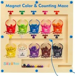 Magnetic Color And Number Maze - Wooden Magnet Color Matching Learning Counting Maze Puzzle Board, Toddler Color Sorting Fine Motor Skills Toys Gift For Boys Girls 3 4 5 Years Old -Folkmanis Toys Shop 51KPKAkZgQL. AC