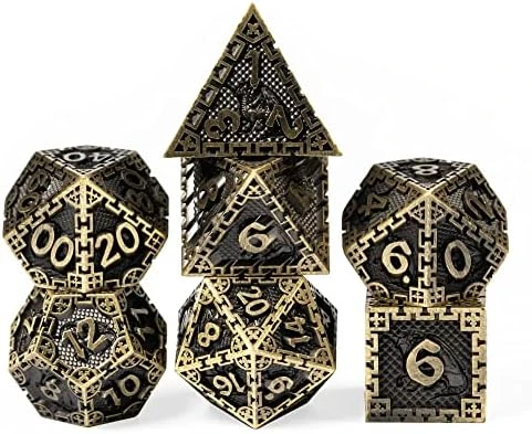 UDIXI Metal DND Dice Set, 7PCS Polyhedral D&D Dice Set Dragon D N D Dice For Dungeons And Dragons, Metal Dice Set D&d For Role Playing Dice (Black 12) 8 UDIXI Metal DND Dice Set, 7PCS Polyhedral D&D Dice Set Dragon D N D Dice For Dungeons And Dragons, Metal Dice Set D&d For Role Playing Dice (Black 12) - Image 6