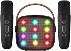 YLL Mini Karaoke Machine For Kids, Portable Bluetooth Speaker With 2 Wireless Microphones,18 Pre-Loaded Songs, Birthday Gifts For 3 4 5 6 7 8 + Year Old Boys Girls Toys (Blue) -Folkmanis Toys Shop 51KVx0vrFwL. AC