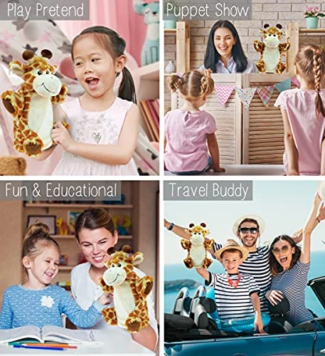 DolliBu Giraffe Plush Hand Puppet For Kids - Soft Plush Stuffed Animal Hand Puppet Toy For Puppet Show Games & Puppet Theaters For Kids, Adult Cute Puppets Educational Toy To Teach Children & Toddlers 4 DolliBu Giraffe Plush Hand Puppet For Kids - Soft Plush Stuffed Animal Hand Puppet Toy For Puppet Show Games & Puppet Theaters For Kids, Adult Cute Puppets Educational Toy To Teach Children & Toddlers - Image 2