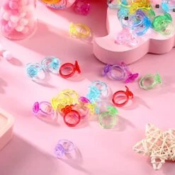 Leyndo 400 Pcs Glitter Plastic Toy Rings Jewel Bulk Rings Party Favors Assorted Colorful Rings For Kids Girls Classroom Carnival Prizes Pinata Fillers Birthday Gifts Parades Throws -Folkmanis Toys Shop 51KYDcA3UVL