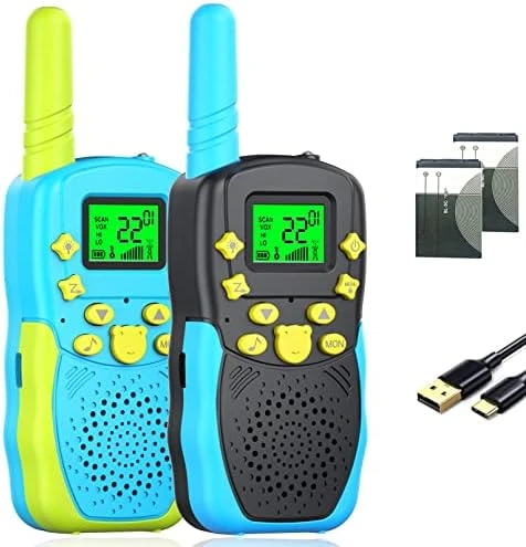 POKPOW Walkie Talkies For Kids Rechargeable 2 Pack Long Range 22 Channels 2 Way Radio Outdoor Kids Toys For Ages 3-12 Camping Hiking Birthday Xmas Easter Gifts For Boys Girls (Blue Pink) 9 POKPOW Walkie Talkies For Kids Rechargeable 2 Pack Long Range 22 Channels 2 Way Radio Outdoor Kids Toys For Ages 3-12 Camping Hiking Birthday Xmas Easter Gifts For Boys Girls (Blue Pink) - Image 7