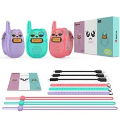 Qniglo Kids Walkie Talkies 3 Pack Rechargeable Wrist Walkie Talkies For Kids Long Range, Perfect Outdoor Kids Toys Gifts For 3+ Years Old Boys Girls For Camping Hiking Adventures -Folkmanis Toys Shop 51Ko8M5H16L