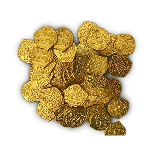 Lot Of 50 Toy Metal Shiny Gold Pirate Treasure Coins 4 Lot Of 50 Toy Metal Shiny Gold Pirate Treasure Coins - Image 2