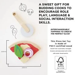 Le Toy Van - Childrens Wood Pretend Play Food | Wooden Honeybake Pizza Pretend Food Toy Playset | Toy Kitchen Accessories Play Food Role Play Toy (TV279) -Folkmanis Toys Shop 51KrNsmpaaL