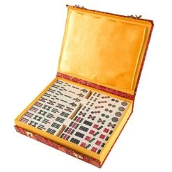 Hey! Play! Chinese Mahjong Game Set With 146 Tiles, Dice, And Ornate Storage Case For Adults, Kids, Boys And Girls