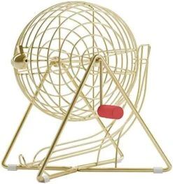 MR CHIPS Professional Steel 11" (Inch) Tall Bingo Cage – Rose Gold Bingo Ball Cage – Bingo Game Cage Only -Folkmanis Toys Shop 51KtxwpH95L. AC