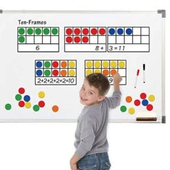 Torlam Magnetic Ten-Frame Set - Math Manipulative For Elementary - 5 Ten Frames & 55 Magnetic Math Counters For Kids, Math Games For Kindergarten (Upgraded Version For Hand-held & 2 Black Pens) -Folkmanis Toys Shop 51KuNSt956L