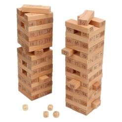 Milltrip Giant Tumbling Timber Toy - Wooden Blocks Floor Game For Family Adults