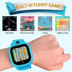 PROGRACE Kids Smart Watches With 90°Rotatable Camera Smartwatch Touch Screen Kids Watch Music Pedometer Flashlight Games Alarm Clock Digital Wrist Watch Gift For Boys Age 3-12 Years Old Boy Toys Blue 13 PROGRACE Kids Smart Watches With 90°Rotatable Camera Smartwatch Touch Screen Kids Watch Music Pedometer Flashlight Games Alarm Clock Digital Wrist Watch Gift For Boys Age 3-12 Years Old Boy Toys Blue -Folkmanis Toys Shop 51KyERkcImL