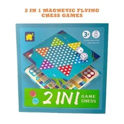 Andux 2 In 1 Magnetic Flight Chess Sets Book Style Travel Board Games Portable Chess Toys CXYXQ-04 (Flight Chess + Checkers) -Folkmanis Toys Shop 51L2hOHzJHL