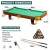 RayChee 36in Mini Tabletop Pool Set Portable Billiards Game, Includes Game Balls, Sticks, Chalk, Brush And Triangle For The Family, Office, Party -Folkmanis Toys Shop 51L8MdlRc5L