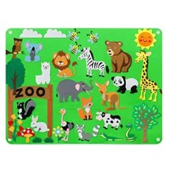 Proumhang 32 Pcs Zoo Animals Felt Story Board Set,Preschool Zoo Themed Storytelling,Gift For Toddlers Kids 103cm X 75cm