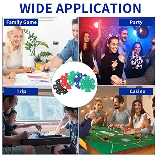 Jerify 200 Pieces Dice Striped Poker Chips Plastic Colorful Poker Chips Travel Poker Set For Card Blackjack Games Homes Parties, 4 Colors 8 Jerify 200 Pieces Dice Striped Poker Chips Plastic Colorful Poker Chips Travel Poker Set For Card Blackjack Games Homes Parties, 4 Colors - Image 6