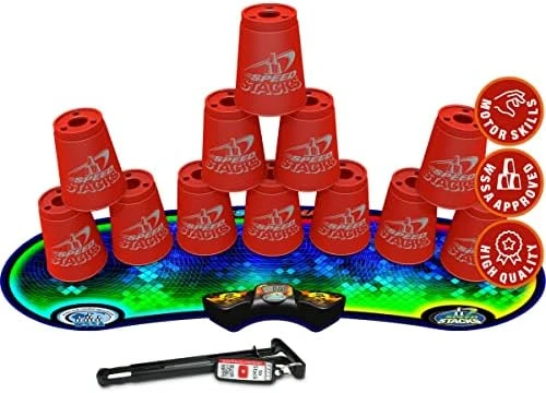 Speed Stacks | Sport Stacking Competitor, Neon Green - 12 Cups, Holding Stem, With GX Timer And Mat | WSSA Approved 9 Speed Stacks | Sport Stacking Competitor, Neon Green - 12 Cups, Holding Stem, With GX Timer And Mat | WSSA Approved - Image 7