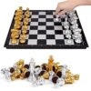 Magnetic Travel Chess Set With Folding Chess Board Educational Toys (25cm=10“, Gold & Silver) -Folkmanis Toys Shop 51LFx1Xqj1L
