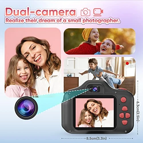 Seckton Upgrade Kids Selfie Camera, Christmas Birthday Gifts For Age 3-10, Children Digital Video Cameras With Flash, 2.4" Screen Portable Camera Toy 4 5 6 7 8 9 Year Old Boys Girls-Black 6 Seckton Upgrade Kids Selfie Camera, Christmas Birthday Gifts For Age 3-10, Children Digital Video Cameras With Flash, 2.4" Screen Portable Camera Toy 4 5 6 7 8 9 Year Old Boys Girls-Black - Image 4