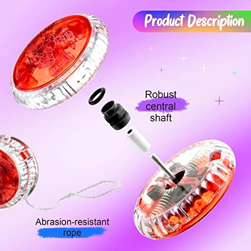 50 Pieces Yo Yo LED Light Up Responsive Ball Plastic Auto Return Yo Yo With Light Entertaining Toy Gifts For Beginner Boy Girl Children Birthday Party Favors, Random Colors 5 50 Pieces Yo Yo LED Light Up Responsive Ball Plastic Auto Return Yo Yo With Light Entertaining Toy Gifts For Beginner Boy Girl Children Birthday Party Favors, Random Colors - Image 3