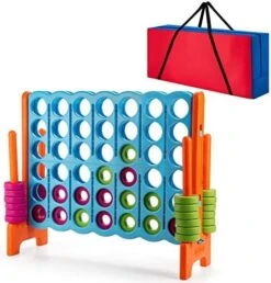 COSTWAY Jumbo 4-to-Score Giant Game Set With Storage Carrying Bag, 4 In A Row For Kids And Adults, Game Set With 42 Jumbo Rings & Quick-Release Slider, Perfect For Family Game 25 COSTWAY Jumbo 4-to-Score Giant Game Set With Storage Carrying Bag, 4 In A Row For Kids And Adults, Game Set With 42 Jumbo Rings & Quick-Release Slider, Perfect For Family Game -Folkmanis Toys Shop 51LKhtW3EL. AC