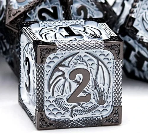 Haxtec Metal DND Dice Set Cold Snap Real Scene Silver Blue Purple Polyhedral Dice W/PU Leather Dragon Eye Dice Bag For TTRPG D&D 5e Spell Dungeons And Dragons Gifts Role Playing Games 16 Haxtec Metal DND Dice Set Cold Snap Real Scene Silver Blue Purple Polyhedral Dice W/PU Leather Dragon Eye Dice Bag For TTRPG D&D 5e Spell Dungeons And Dragons Gifts Role Playing Games - Image 14