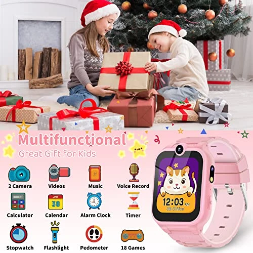 MAVREC TOYS Smart Watch For Kids, Kids Watch Toy Gifts For Girls Age 3-12, Touchscreen Kids Smart Watches Girls With 2 Cameras 18 Games Alarm 12/24 Hr Video Music Player Pedometer Flashlight (Pink) 4 MAVREC TOYS Smart Watch For Kids, Kids Watch Toy Gifts For Girls Age 3-12, Touchscreen Kids Smart Watches Girls With 2 Cameras 18 Games Alarm 12/24 Hr Video Music Player Pedometer Flashlight (Pink) - Image 2
