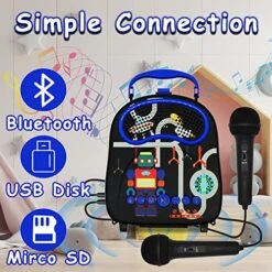 Kids Karaoke Machine For Boys Girls With 2 Microphones Portable Toddler Singing Machine Bluetooth Children Karaoke Toy Speaker Gift For Birthday Festival 10 Kids Karaoke Machine For Boys Girls With 2 Microphones Portable Toddler Singing Machine Bluetooth Children Karaoke Toy Speaker Gift For Birthday Festival -Folkmanis Toys Shop 51Li5g8ztaL
