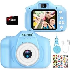 CL FUN Kids Camera, Video Camera For Kids Girls/Boys Age 3-12, HD Digital Camera For Toddler, Portable Kids Selfie Toy Camera With 32GB SD Card, Christmas Birthday Festival Gifts For Kids (Pink) -Folkmanis Toys Shop 51LmGIe9RpL. AC