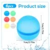 6pcs Reusable Water Balloons, Soft Silicone Refillable Water Ball Self-Filling Water Balloons Magnetic Self-Sealing Splash Water Balls Splash Balls For Kids Outdoor Activities Games Supply