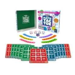 PlaySmart Dice Math-Tac-Toe: Stay Sharp On Essential STEM Mental Math This Summer With A Fun New Twist On A Timeless Classic! Multiple Skill-leveled Math Made Fun For 8 And Up!