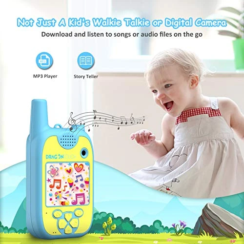 Dragon Touch Walkie Talkies Kids Camera, TalkieCam Multifunctional 1080P Digital Video Camera Toy With Built-in Games, Backlit LCD, Flashlight For 3-12 Year Old Boys Girls (Blue & Pink 2 Pack) 5 Dragon Touch Walkie Talkies Kids Camera, TalkieCam Multifunctional 1080P Digital Video Camera Toy With Built-in Games, Backlit LCD, Flashlight For 3-12 Year Old Boys Girls (Blue & Pink 2 Pack) - Image 3
