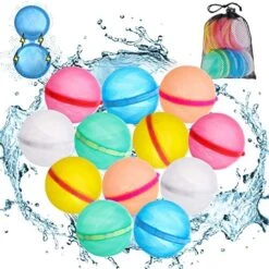 Reusable Water Bomb Balloons Magnetic Self-Sealing Water Bomb Soft Silicone Water Balls Water Games Outdoor Toys Summer Fun Party Supplie For Kids Adults With Storage Mesh Bag (18 PCS) -Folkmanis Toys Shop 51LupkyVOEL. AC