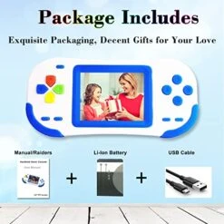 Beijue Handheld Games For Kids Adults 3.0'' Large Screen Preloaded 218 Classic Retro Video Games Seniors Rechargeable Electronic Game Player Birthday Xmas Present (Blue) -Folkmanis Toys Shop 51LxfDq1O5L